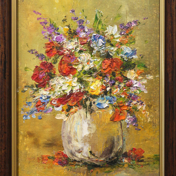 Stefan Murzic - Flori multicolore - 20x15 cm (R23,5x17 cm) - 90 lei